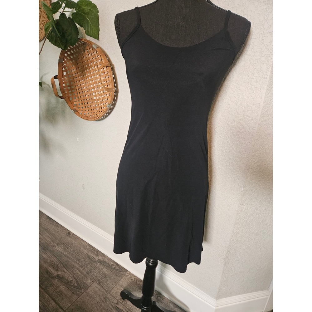 Commando Two-Faced Tech Control Full Slip Black‎ Shapewear Adjustable Straps S/M